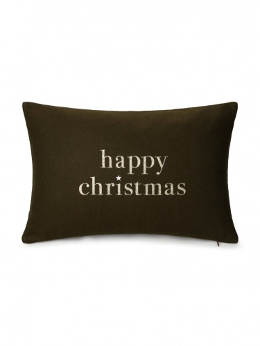 Rectangular Christmas Cushion Dark Olive  by ChalkUK